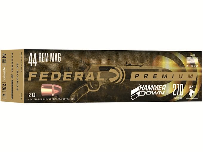 777860.jpg Federal Premium HammerDown 44 Remington Magnum Ammo 270 Grain Bonded Jacketed Soft Point Box of 1000